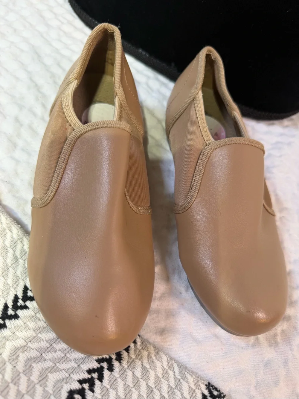 Kids Tan Slip-On Practice Shoes for Dance and Everyday Wear